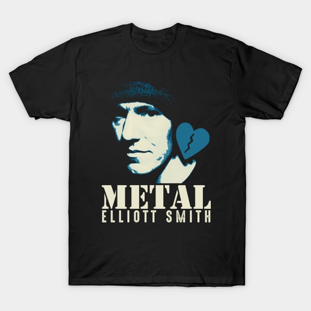 Elliott Smith Heart Metal T-Shirt by mia_me